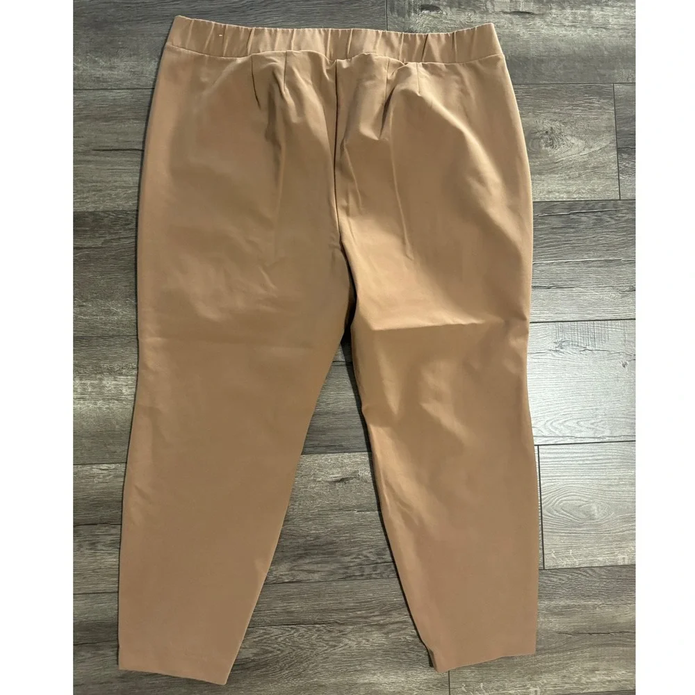 Lane‎ Bryant Womens Size 22 Beige Ankle Pants Elastic Waist Pull On